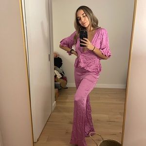 Zara Silky Pink Set Size S